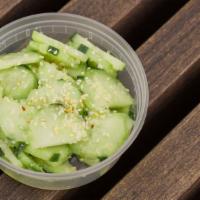 Soy Garlic Cucmbers · Crispy Cucumbers tossed in our sweet and sour sour garlic sauce