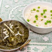 Saag Paneer · Homemade Cottage cheese cooked with spinach, herbs, and spices.