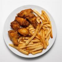 Chicken Wings (6) · With fries.