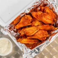 10 Piece Buffalo Chicken Wings · Favorite. Your choice of flavor. Served with one bleu cheese.