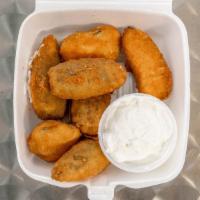 6 Pieces Jalapeño Poppers · Cream cheese jalapeño poppers. Comes with side of sour cream.