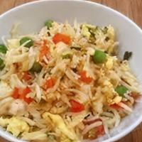 Egg Fried Rice · Home style fried rice stir fried with eggs and veggies