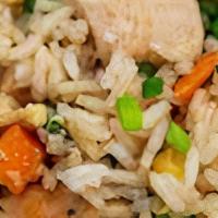 Chicken Fried Rice · Home style fried rice stir fried with chicken and veggies