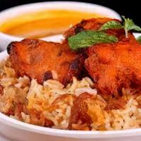 Chicken Boneless Biryani · Boneless chicken thigh/Basmati Rice/Herbs and Spices/Slow cooking process