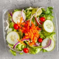 House Salad · Mixed Greens, Grape Tomatoes, Cucumbers, Red Onions, Green Peppers, Carrots, Red Cabbage & C...
