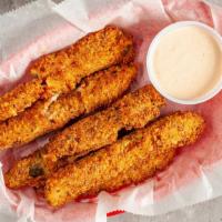 Fried Jewish Pickles · Battered and deep-fried.
