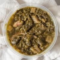 Collard Greens · Cooked with Fresh Turkey Wings.
