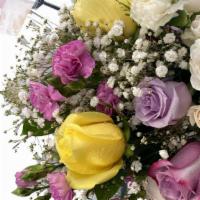 Perfect Mixed · Half dozen mixed color of roses, carnations, fill with green and gypso