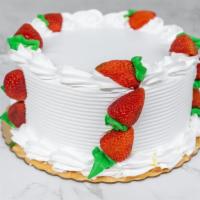 Strawberry Shortcake 8Inch · Vanilla cakes with strawberry filling and covered with whipped vanilla icing. 
8inch. Serves...