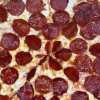 Pepperoni Lover · A layer of pepperoni, cheese, another layer of pepperoni and extra cheese.