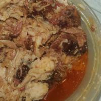 Meat By Lb Pulled Pork · dry rubbed and smoked pulled pork.  Pick your sauces