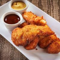 Chicken Tenders · Favourite. Panko breaded with BBQ or honey mustard and buffalo style with blue cheese.
