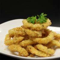 Crispy Calamari · Served with mixed spicy mayo & sweet chili sauce on the side.