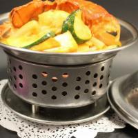 Seafood Curry Hotpot · Lobster Tail, Scallop, Shrimp, Kani, Fish Cake.