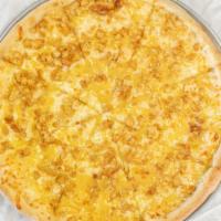 Our Famous Honey Mustard Chicken Pizza* · Homemade Honey Mustard, Chicken Fingers & Mozzarella