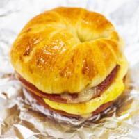 Pork Roll, Egg And Cheese Breakfast Sandwich · Taylor pork roll with egg patty and cheese of choice on bread of choice.