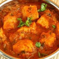 Paneer Vindaloo · Paneer cooked in tomatoes, onions, ginger and spice.