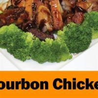 Bourbon Chicken · Chicken that has been marinated in a bourbon sauce.
