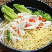 Chicken Noodle Soup · Made with savory broth with chicken noodles and vegetables.