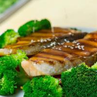 Teriyaki · Gluten-free. A classic teriyaki house sauce served with steamed broccoli and carrots.