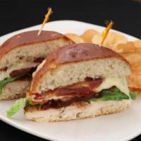 Bbq Chicken Sandwich · Grilled Chicken, BBQ Sauce, Bacon, Cheddar, Lettuce and Tomato