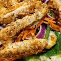 Chicken Salad · Our garden salad topped with our freshly homemade chicken salad.