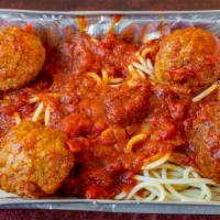 Spaghetti · Includes marinara sauce and garlic bread.