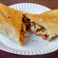 Grilled Chicken Panini · Grilled freshly marinated chicken breast, tomatoes, bacon and fresh mozzarella cheese.