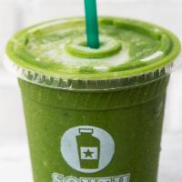 Super Green + Ginger Smoothie · pineapple juice, kale, spinach, mangos, bananas + ginger Calories: 246 regular * remember, n...