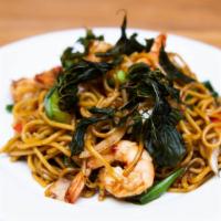 Asia Nine Lo Mein · Medium. Minced chicken, egg noodles, onions, mixed bell peppers, scallions and fresh basil s...