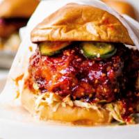 Fried Chicken Sandwich Combo · Using a kimchi - buttermilk brine, this fried chicken sandwich is a winner. Double fried wit...
