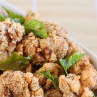 Taiwanese Basil Fried Chicken · Taiwanese fried chicken is famous in its taste and texture.  Marinated for 24 hours, each bi...