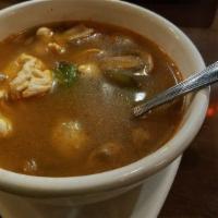 Tom Ka Gai Soup Lunch · Gluten free. Spicy. Sliced chicken in spicy coconut milk soup.