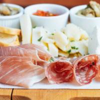 Meats & Cheeses · Finocchiona, prosciutto, provolone, parmigiano, mozzarella di bufala,  eggplant caponata, gr...