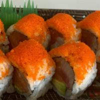 Tokyo Delight Roll · Salmon, tuna, yellowtail, avocado and masago.