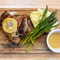 Whole Roasted Lemon-Scented Chicken (A Tavola, Dinner For 2)* · evoo mashed potato, spring vegetable, garlic white wine .