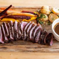 14 Oz. New York Strip (A Tavola, Dinner For 2)* · garlic and herb grilled, roasted carrots, evoo mashed potato .