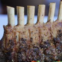 Rack Of Lamb · Oven roasted 1/2 rack of Lamb served with mashed potatoes and asparagus in a Cabernet shallo...