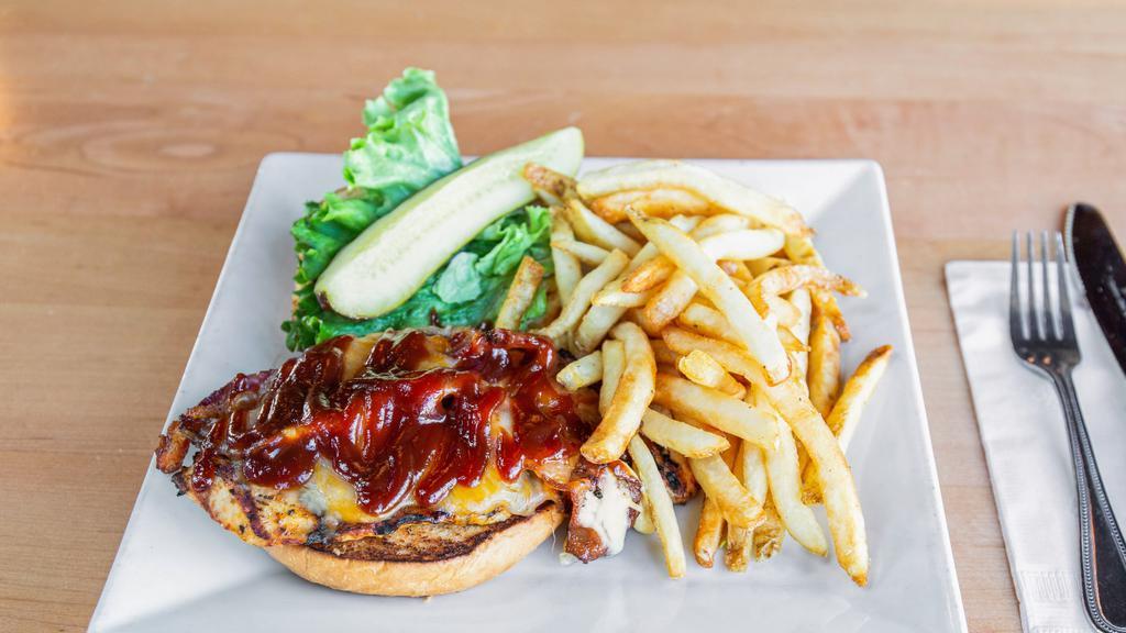 Bubba Chicken Sandwich · Grilled chicken with BBQ sauce, bacon and cheddar