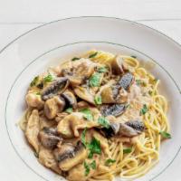 Marsala · Sautéed with mushrooms and marsala wine and finished with a demi glaze.