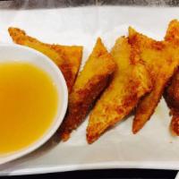 Tokyo Crab Rangoon (6) · Deep fried in tempura batter.