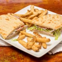 Chicken Blt Panini · Grilled chicken, mayo, bacon, lettuce and tomato.