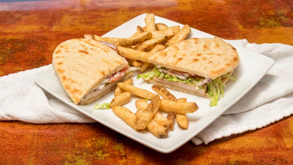 Chicken Blt Panini · Grilled chicken, mayo, bacon, lettuce and tomato.