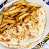Chicken Quesadilla With French Fries · 