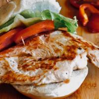 Grilled Chicken Sandwich · Lettuce, tomato, and mayo served with fries.