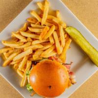 Red Sox Burger* · With bacon, lettuce, tomato and American cheese on a bulkie roll. *Consuming raw or undercoo...