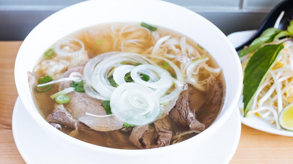Create Your Own Bowl - Pho · Beef broth. Rice Noodles. Customize your own bowl of pho with up to two of your preferred proteins. Served with fresh bean sprouts, Thai basil, lime, and jalapeno on the side. Garnished with scallion, cilantro, and sliced onion.