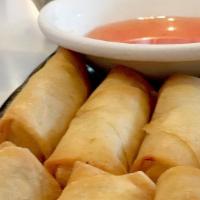 Spring Roll Mini Roll (8 Pieces) · Spring rolls, bamboo shoots, cabbage, carrot and bean threads with Thai sweet and sour sauce.