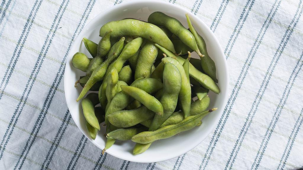 Edamame · Steamed young soybeans seasoned with sea salt.