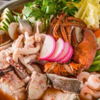 Seafood Delight · A spicy Korean style gumbo of codfish, monkfish, shrimp, squid, clams, tofu, vegetables, and...
